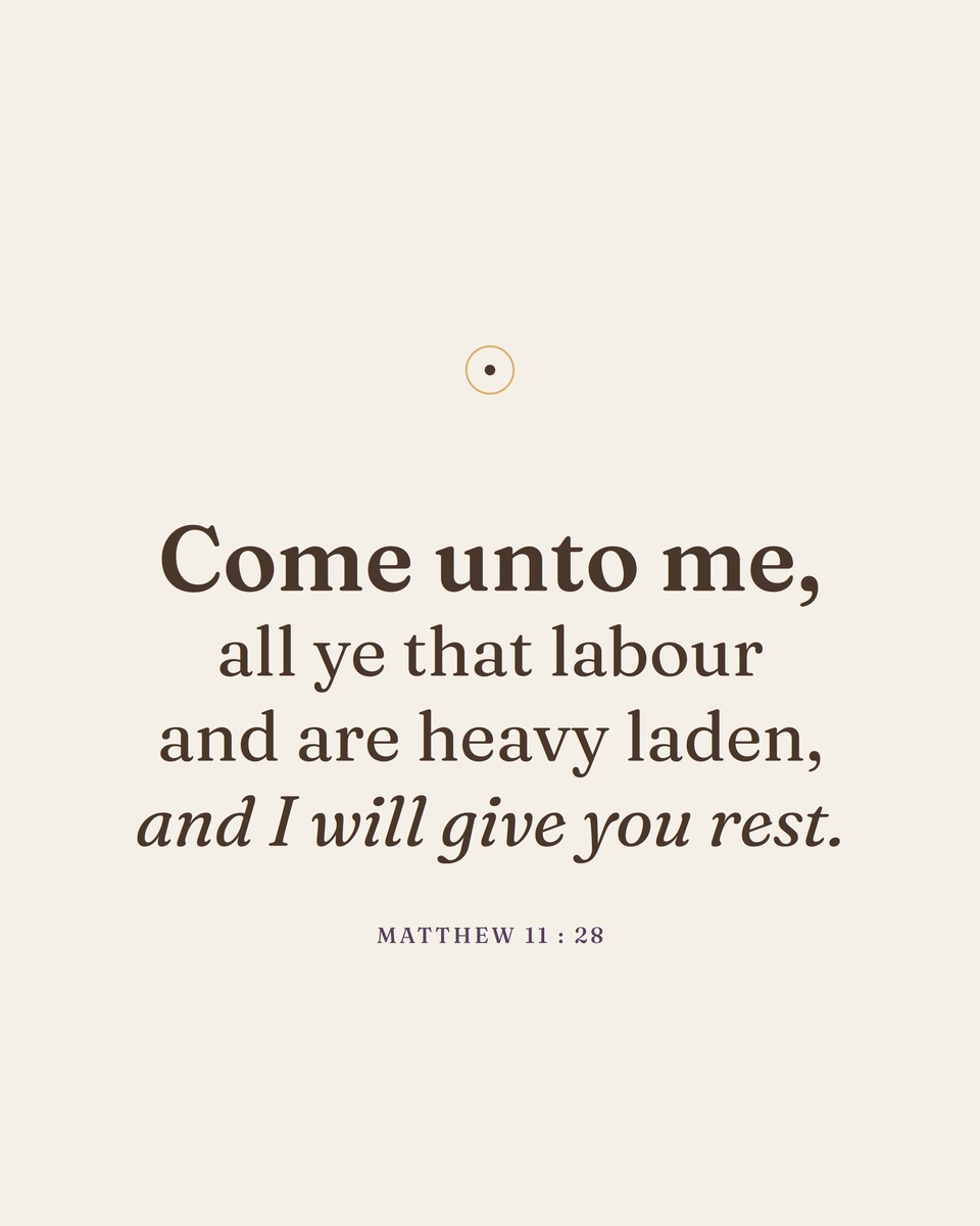 “Come unto me, all ye that labour” — typographic print after Matthew 11:28